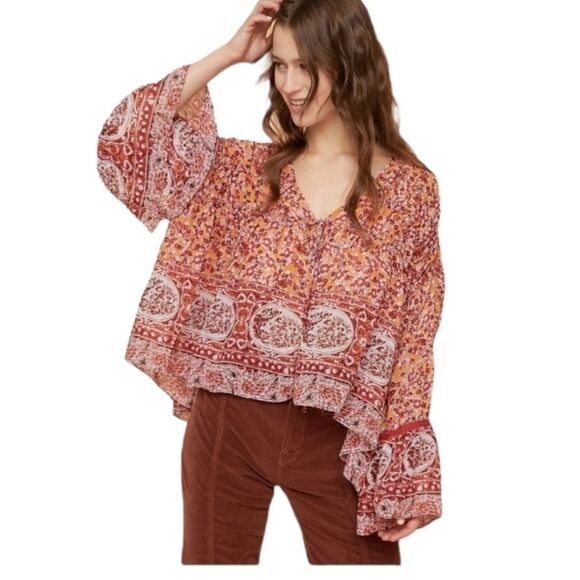 FREE PEOPLE Lorraine‎ Tiered Kimono Top Sz XSMALL
